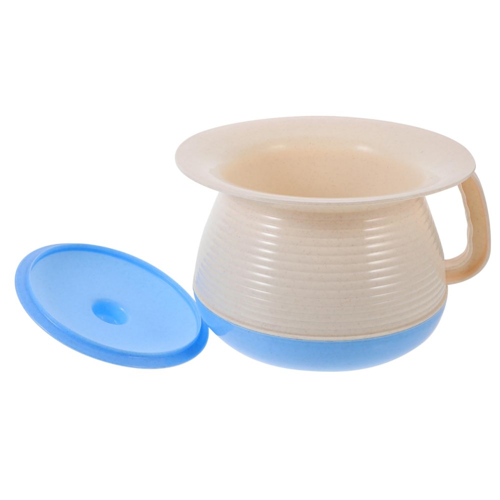 Beaupretty Unisex Portable Bedpan with Lid, Durable PP, Spill-Resistant, for Babies and Seniors