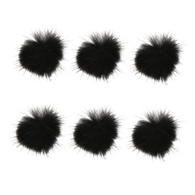 Black Fluffy Ball Nail Charms for Nail Art