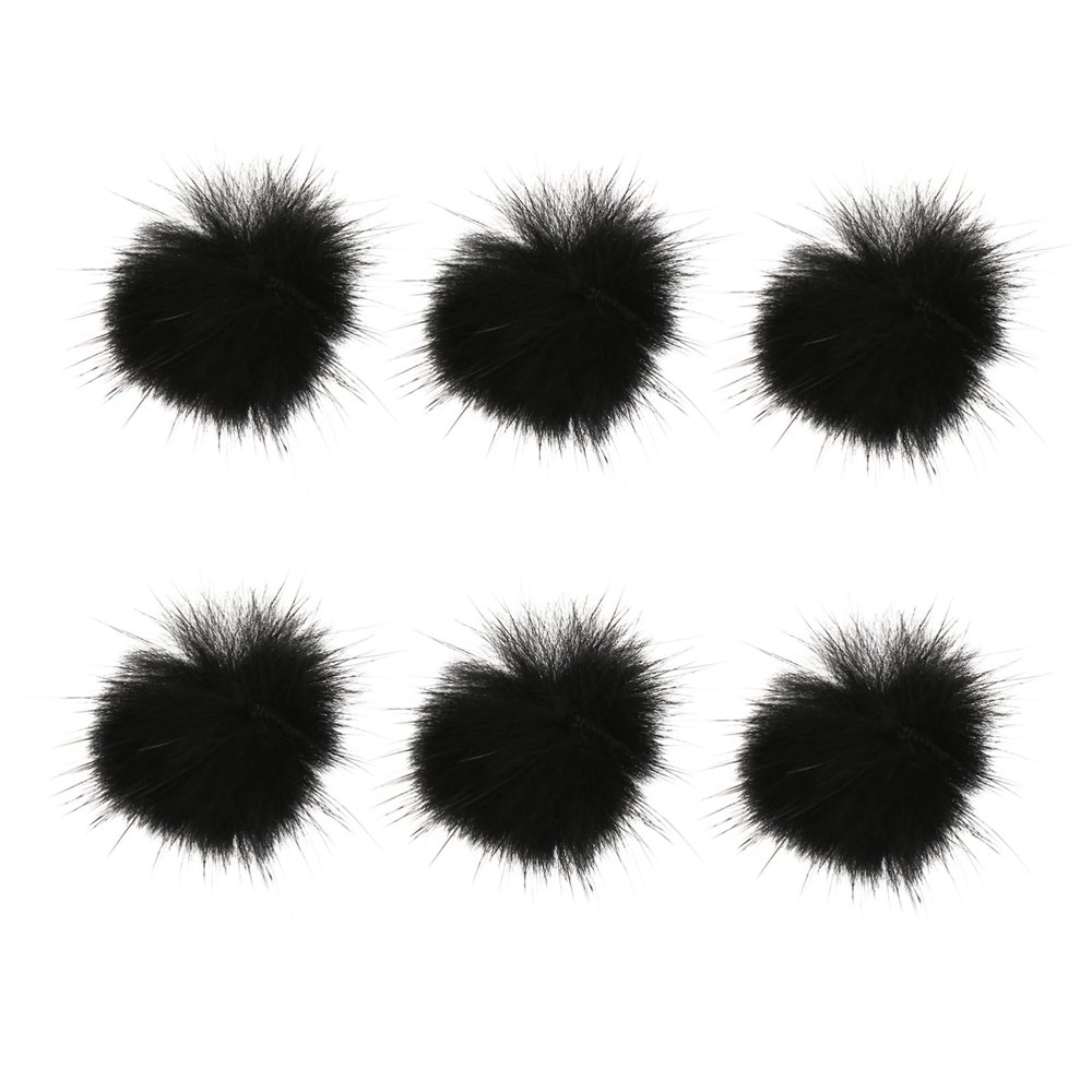 Black Fluffy Ball Nail Charms for Nail Art