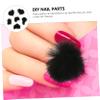 Black Fluffy Ball Nail Charms for Nail Art view 3