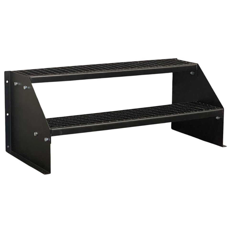 SRM Design M1 2-Step Freestanding Staircase, 160 cm Step Width, All Black