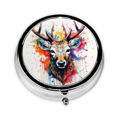 Deer Round 3-Compartment Pill Organizer