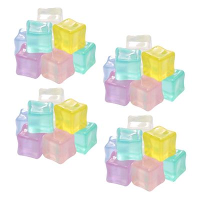 SAFIGLE 40-Piece Luminous Artificial Resin Ice Cubes, Cubic