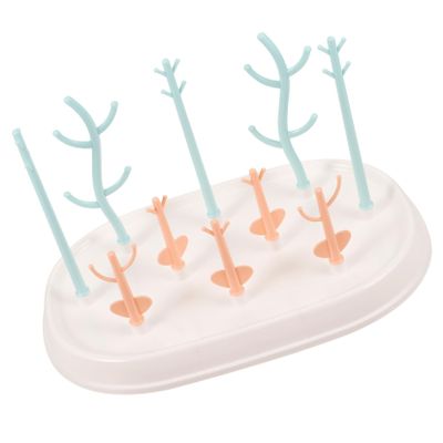 Toyvian Multifunctional Plastic Baby Bottle Drying Rack with Drip Tray, for Home and Travel