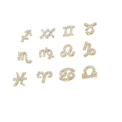 minkissy 36-Piece Nail Art Accessories, Zodiac Constellation Rhinestones and 3D Alloy Charms