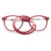 Lanomi Round Oval Reading Glasses, Magnetic Clip, Red, +3.0 view 1