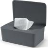 Gray Baby Wet Wipe Box with Lid view 1