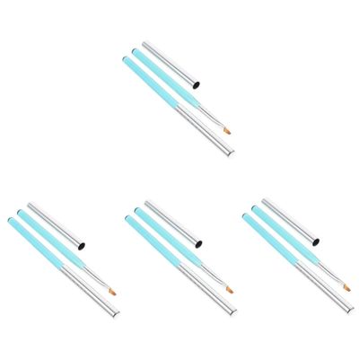Beavorty 8-Piece Nail Cleaning Brush Set with Removable Caps, Ocean Blue Gradient