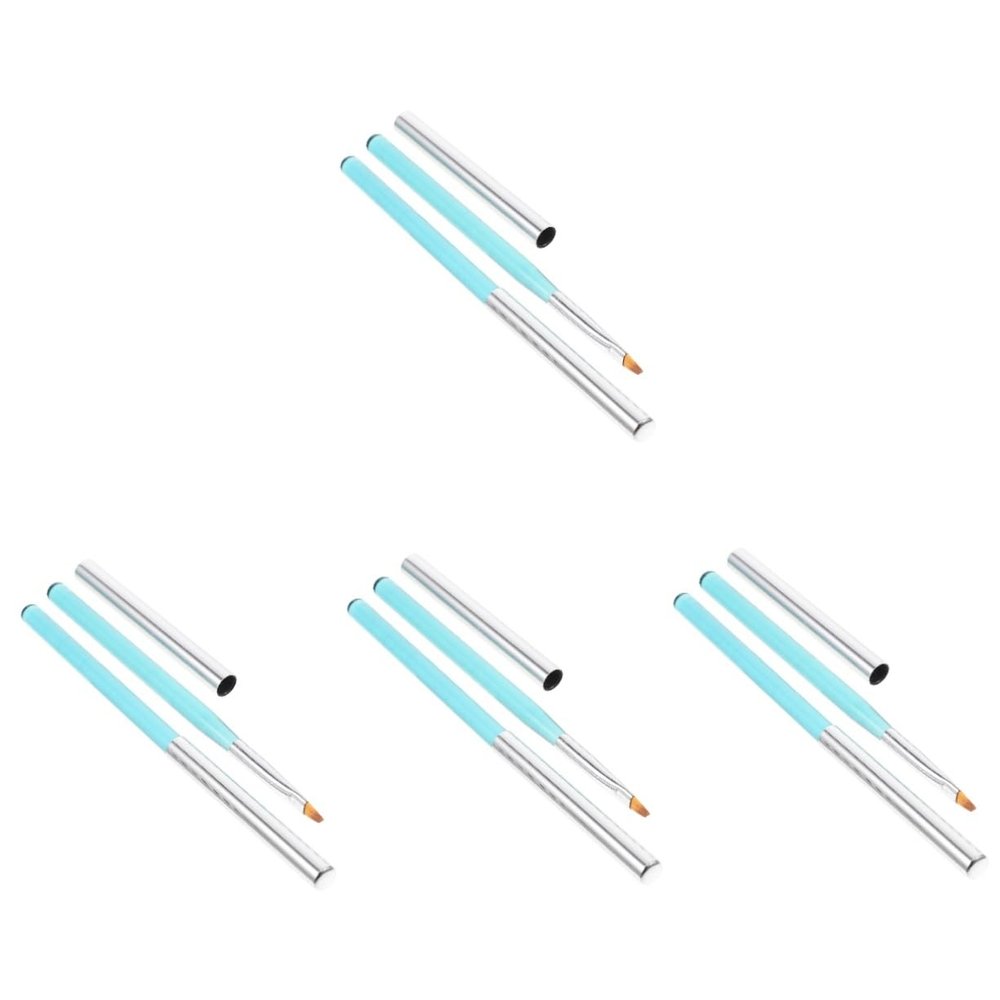 Beavorty 8-Piece Nail Cleaning Brush Set with Removable Caps, Ocean Blue Gradient