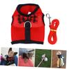 Happyyami Pet Harness with Leash - Breathable Mesh Small Animal Vest with Bow - Size S Red view 1
