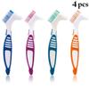 Plastic Denture Brush, Double-Headed, 4-Pack, Cleaning Brush for False Teeth view 2