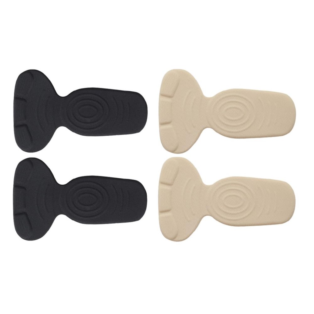 FRCOLOR 2 Pairs Heel Protectors, Anti-Chafing Gel Heel Pads for Shoes, Black and Apricot