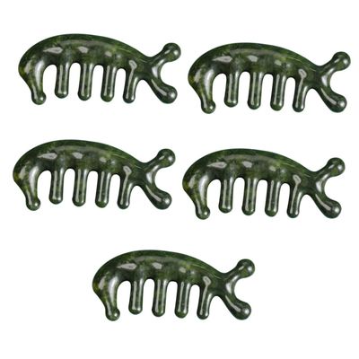 FRCOLOR 5-Piece Jade Scalp Massage Comb Set