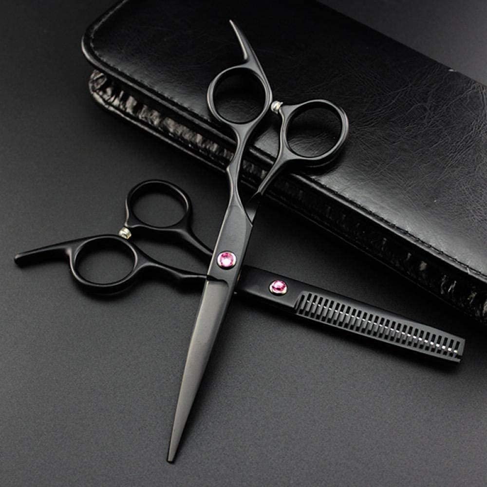 CrEev Professional Hairdressing Scissors Set, 6-Inch Black