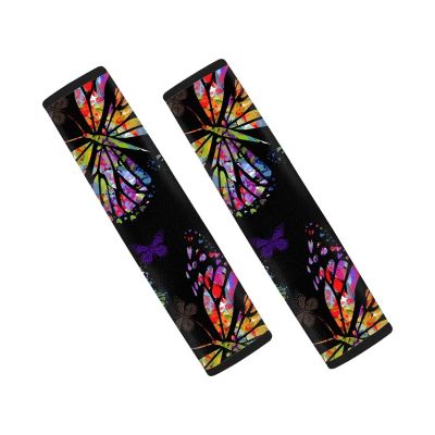 2 Colorful Butterfly Seat Belt Covers, Soft Shoulder Pads for Adults and Children