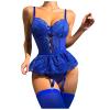 WILLBEST Sexy Women's Lingerie, Bridal Lingerie, Edible Underwear, Black Mesh Babydoll Bustier, Plus Size view 1