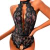 WILLBEST Women's Christmas Lingerie Bodysuit with Bustier, Garter Set, and Stocking Holders view 1