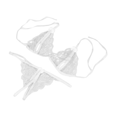 WILLBEST Sexy Women's Lingerie Set with Garters, Satin Bra, Babydoll, Stockings and Two-Piece Underwear