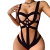 WILLBEST Women's Lace Lingerie Set, Black Babydoll Bustier Bra view 1