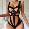 WILLBEST Women's Lace Lingerie Set, Black Babydoll Bustier Bra view 2