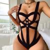 WILLBEST Women's Lace Lingerie Set, Black Babydoll Bustier Bra view 4