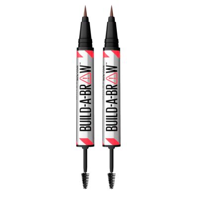 Maybelline New York Build-A-Brow 2-in-1 Waterproof Eyebrow Pencil with 24H Setting Gel, Vegan Formula, Shade 260 Deep Brown – 2-Piece Set