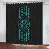 MEVASA Viking Blackout Curtains, 2-Piece 3D Set, Black, Polyester, 200 x 200 cm W x H view 1