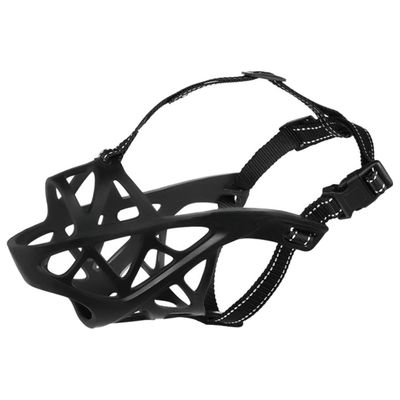 Adjustable Black TPR Dog Muzzle with Buckle Design