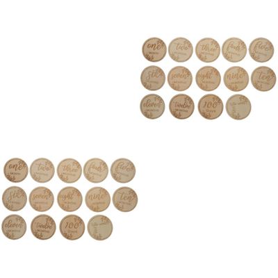 SAFIGLE 24-Piece Wooden Baby Milestone Cards for Boys and Girls