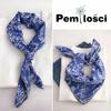 Pemilosci Large Cotton Bandana Headband, S10-Little Leaf - Blue, One Size view 4