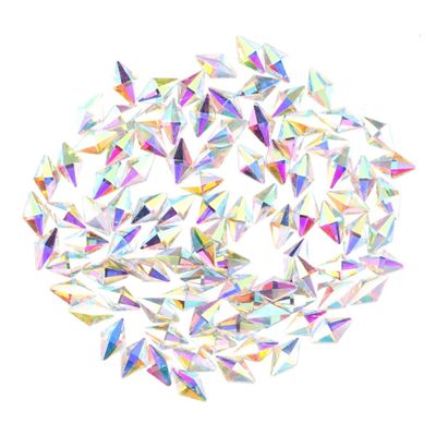 100 Diamond-Shaped Glass Nail Art Crystals