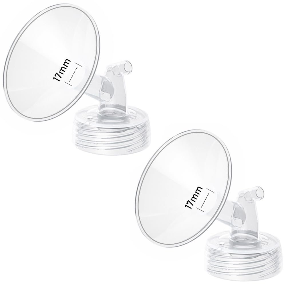 17 mm Breast Pump Flanges Compatible with Spectra S1/S2, 9 Plus, Synergy Gold, Ameda MYA, and Motif Luna, 2-Pack