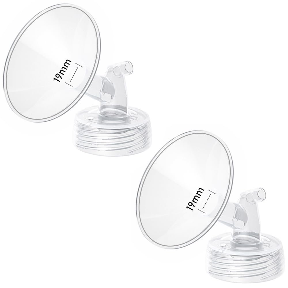 2-Pack 19 mm Flanges Compatible with Spectra S1/S2, 9 Plus, Synergy Gold, Ameda MYA and Motif Luna Breast Pumps
