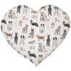 GIRAFFENLAND Flaxseed Heart Pillow, Approx. 30 × 25 cm, Organic “Love Dogs” Fabric view 1