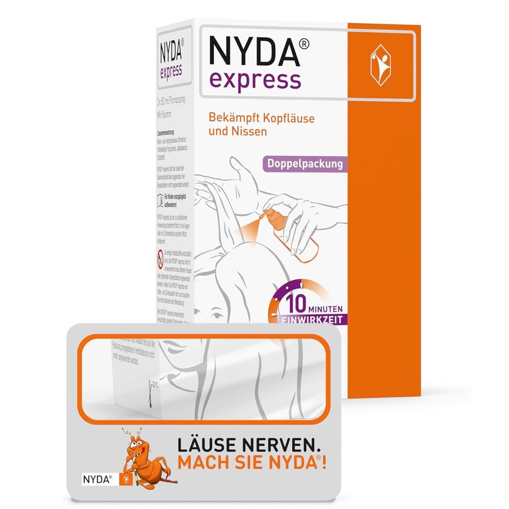NYDA Set | NYDA express Lice Treatment, 2 x 50 mL, with Lice Magnifying Glass