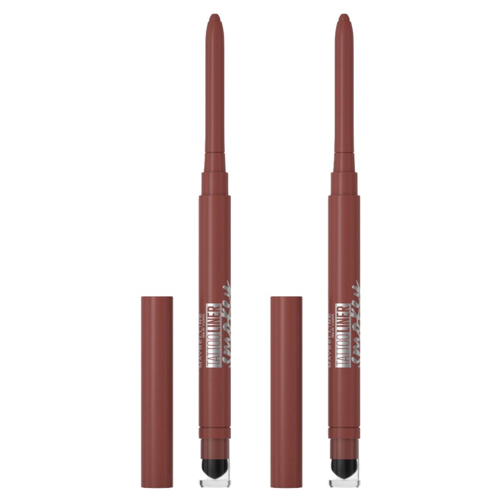 Maybelline New York Tattoo Liner Smokey Gel Eyeliner, Brown, Waterproof, 36-Hour Wear, 2-Piece Set