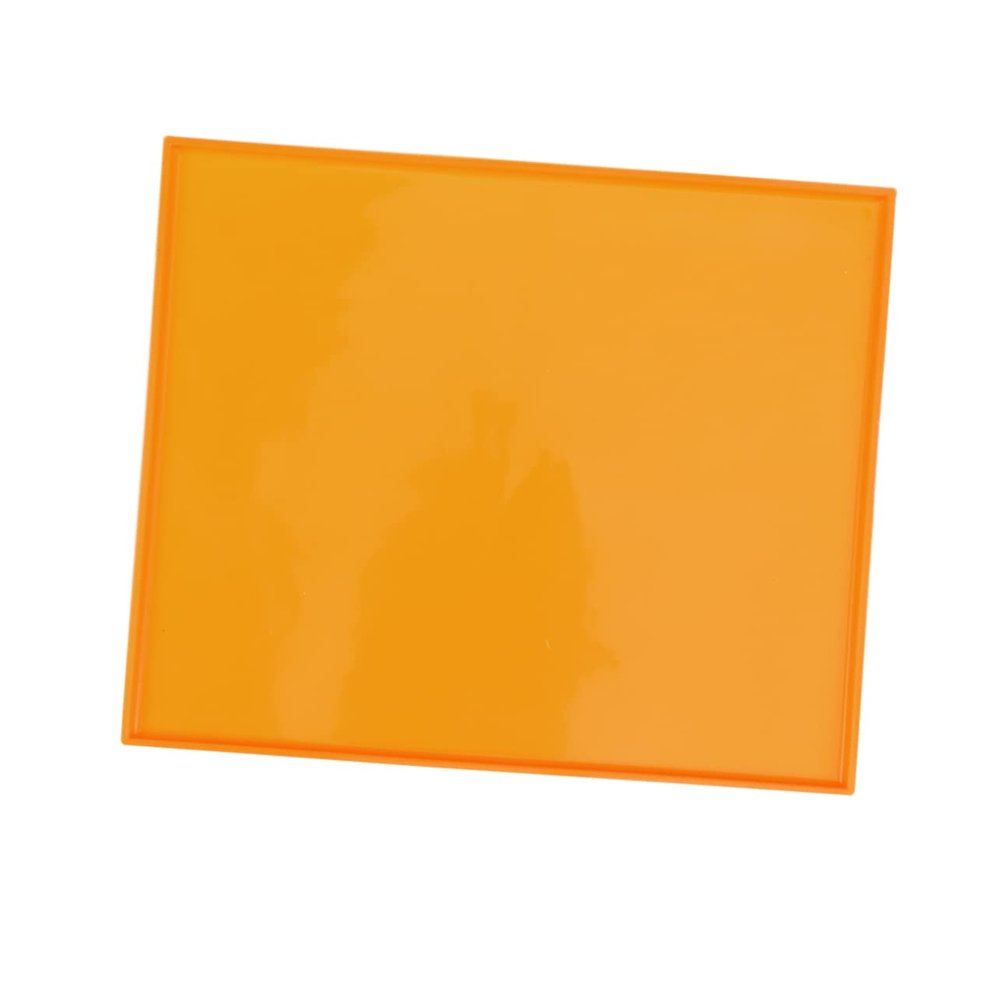 Orange Rectangular Silicone Dog Feeding Mat with Raised Edge