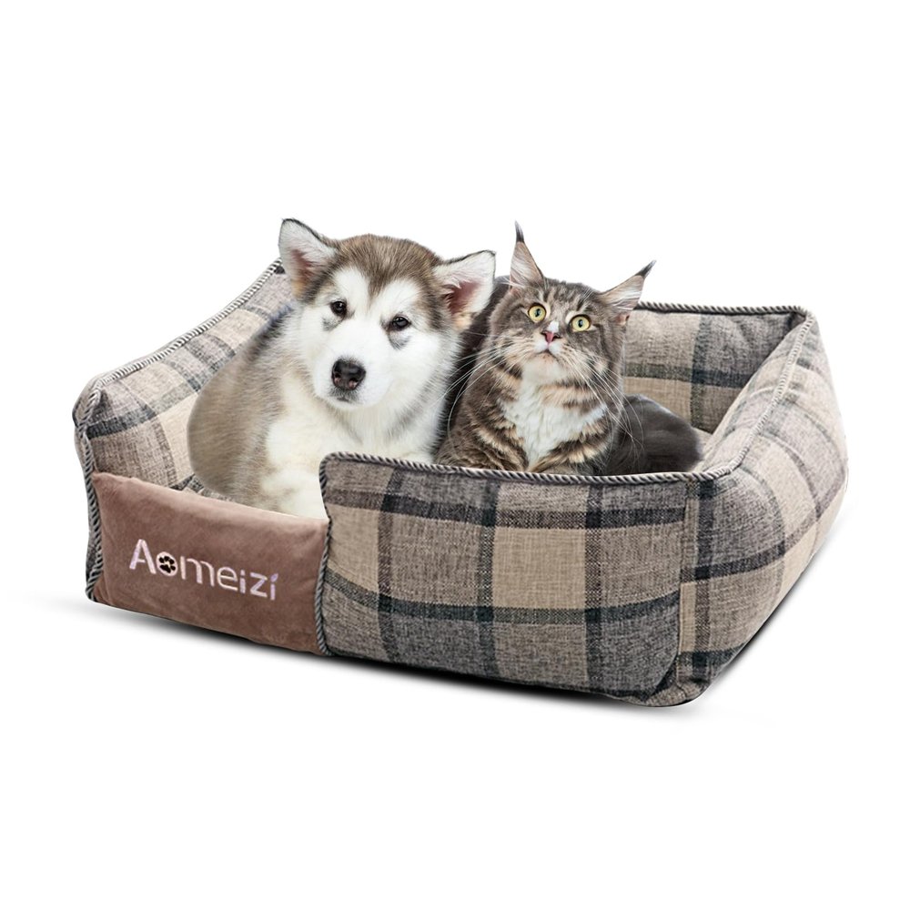 PETCUTE Orthopedic Dog Bed for Medium to Large Dogs, Removable Washable Cover, Non-Slip Bottom, Soft Dog Sofa, Gray, L
