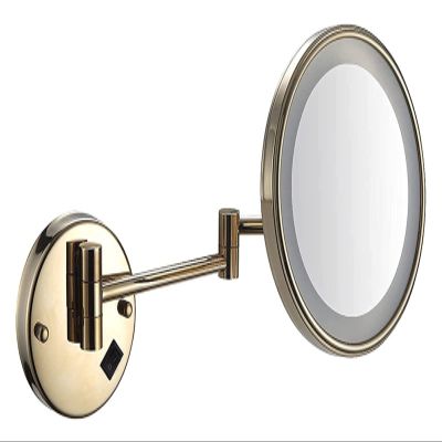 8-Inch Wall-Mounted Makeup Mirror with 3X/5X/7X/10X Magnification and LED Lights