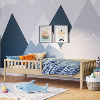 Bellabino Vils Toddler Bed 90 x 200 cm, Natural Solid Pine