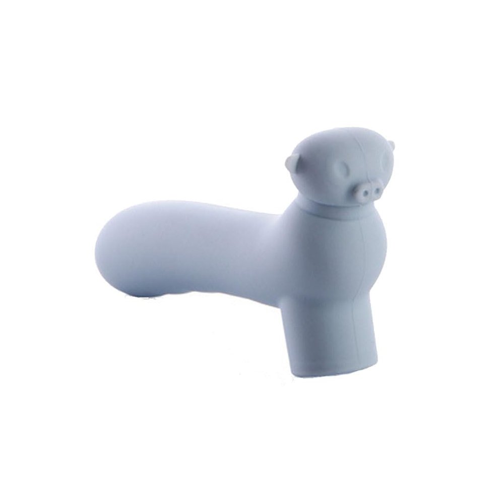 Wisafory 1-Piece Silicone Door Handle Protector, Piglet Design, Blue