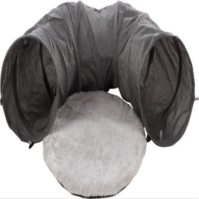 Flamingo GOTAR Cat Tunnel with Cushion, Gray, 95 cm, Diameter 28 cm