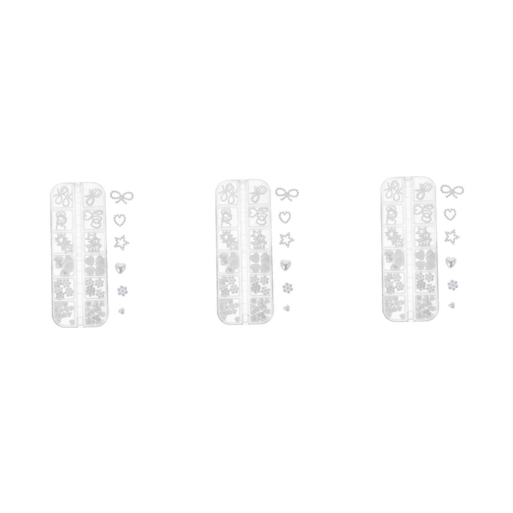 MAGICLULU 3 Boxes Elegant Nail Art Accessories, Nail Charms and Decorations for Fashionable Manicures