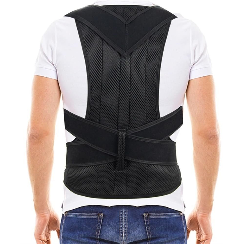 XS–5XL Plus-Size Reinforced Posture Corrector Belt, Blue