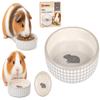 Mylo Guinea Pig Food Bowl, Gray/White Ceramic, Round, 200 mL, 12 x 3.5 cm view 1