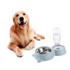 Happyyami 2-Piece Dual Pet Food and Water Bowl Set, Non-Slip, Blue view 2