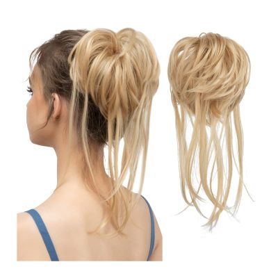 Hairpiece Hair Tie for Messy Bun Updos, Chignon/Ponytail Extension with Elastic Band, Curly Scrunchie, for Women (Color: L)
