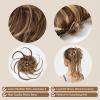 Hairpiece Hair Tie for Messy Bun Updos, Chignon/Ponytail Extension with Elastic Band, Curly Scrunchie, for Women (Color: L) view 3