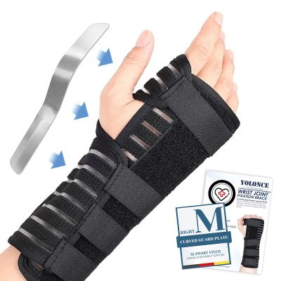 YOLONCE Adjustable Right-Hand Wrist Brace, M, Black