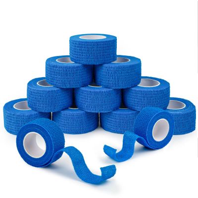 ANAMPION Self-Adhesive Bandage, 2.5 cm x 4.5 m, Elastic Wrap (Blue)